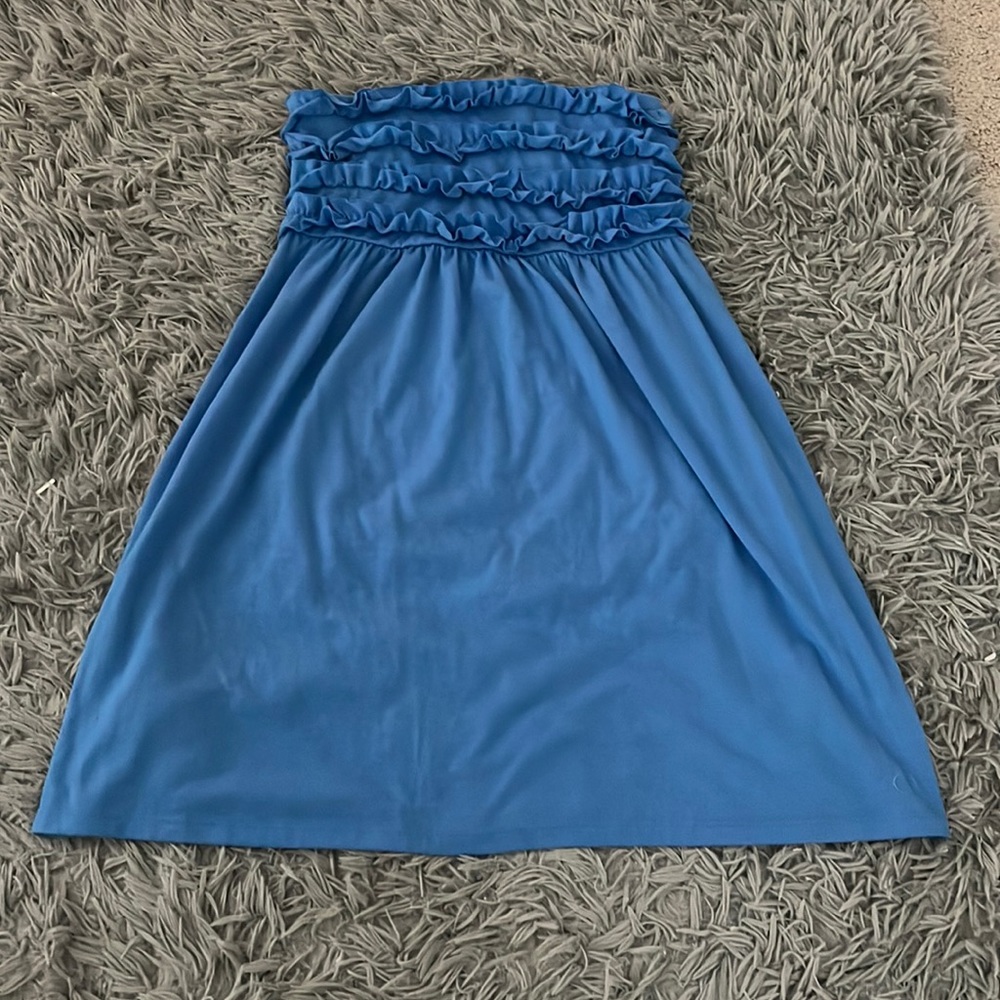 blue strapless sundress!